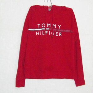 Tommy Hilfiger Red Long Sleeve Hooded Sweatshirt Women Size S/P